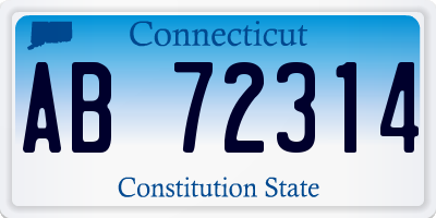 CT license plate AB72314