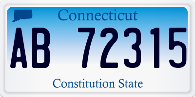 CT license plate AB72315