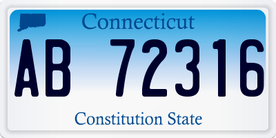 CT license plate AB72316