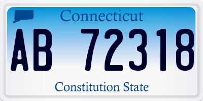 CT license plate AB72318