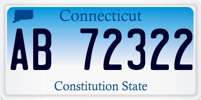 CT license plate AB72322