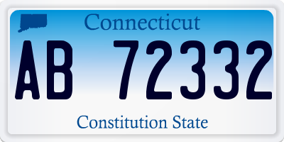 CT license plate AB72332