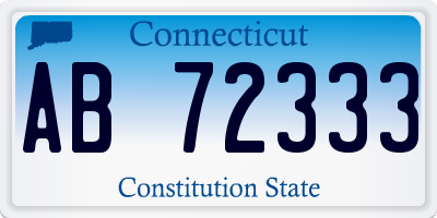 CT license plate AB72333