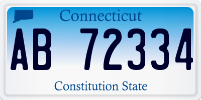 CT license plate AB72334