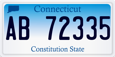 CT license plate AB72335