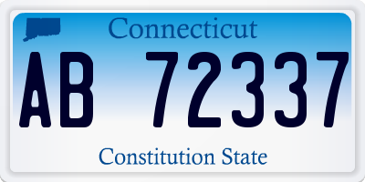 CT license plate AB72337