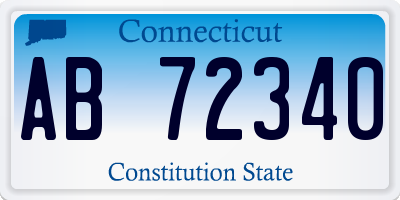 CT license plate AB72340