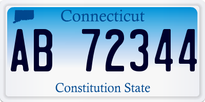 CT license plate AB72344