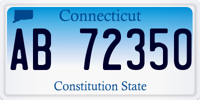 CT license plate AB72350