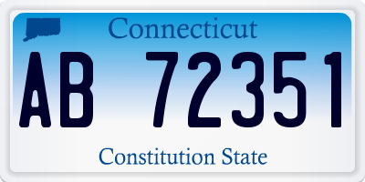 CT license plate AB72351