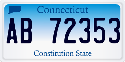 CT license plate AB72353