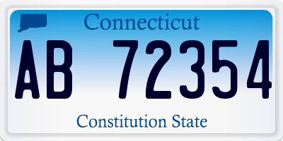 CT license plate AB72354