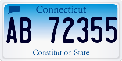 CT license plate AB72355