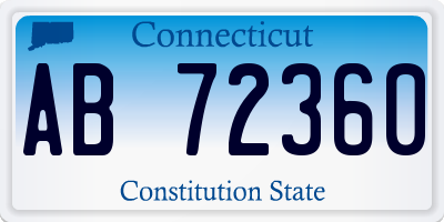 CT license plate AB72360