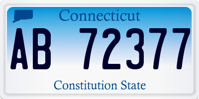 CT license plate AB72377