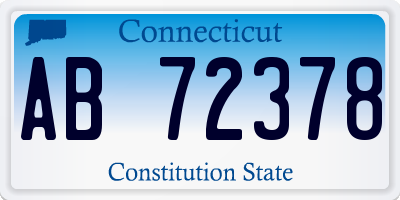 CT license plate AB72378