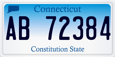 CT license plate AB72384