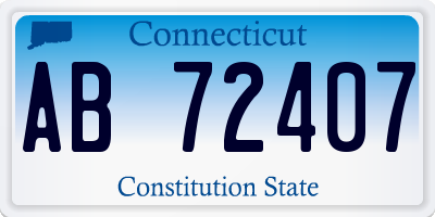 CT license plate AB72407