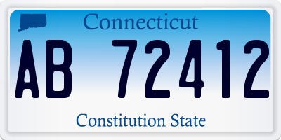 CT license plate AB72412