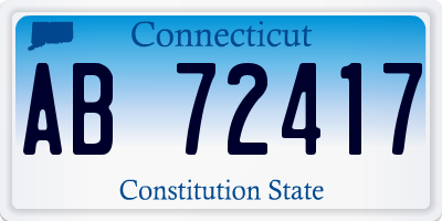 CT license plate AB72417