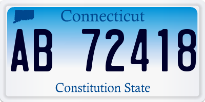 CT license plate AB72418