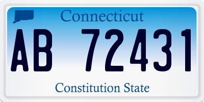 CT license plate AB72431