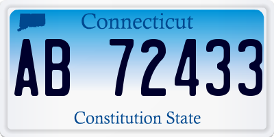 CT license plate AB72433