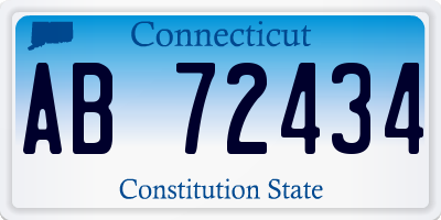 CT license plate AB72434