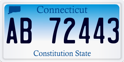 CT license plate AB72443