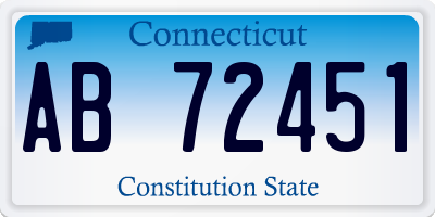 CT license plate AB72451