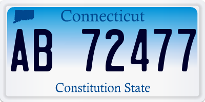 CT license plate AB72477
