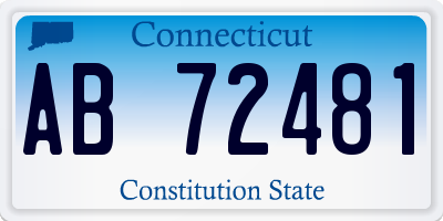 CT license plate AB72481