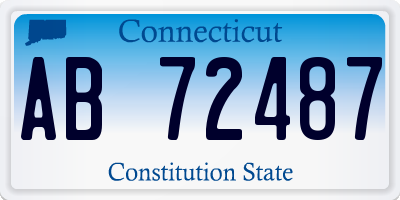 CT license plate AB72487