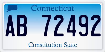 CT license plate AB72492