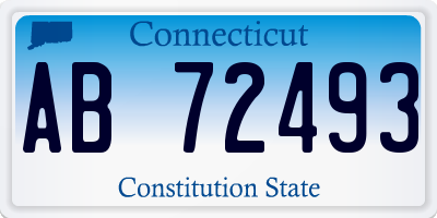 CT license plate AB72493