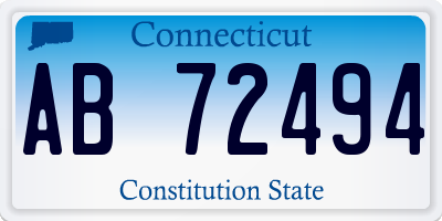 CT license plate AB72494