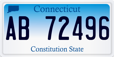 CT license plate AB72496