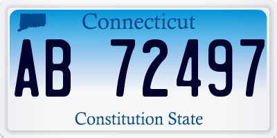 CT license plate AB72497