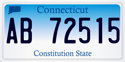 CT license plate AB72515