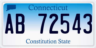 CT license plate AB72543