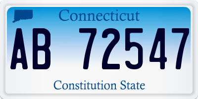 CT license plate AB72547