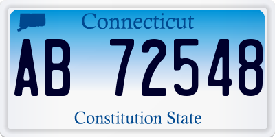 CT license plate AB72548