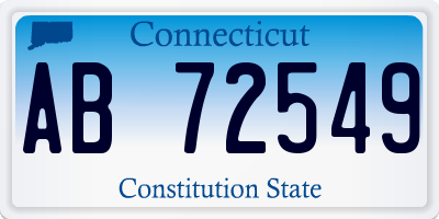 CT license plate AB72549