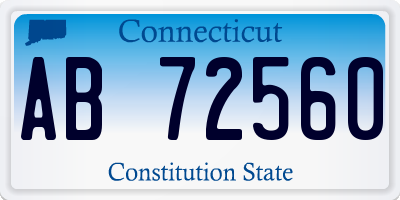 CT license plate AB72560