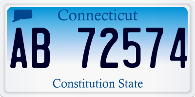 CT license plate AB72574