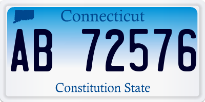 CT license plate AB72576