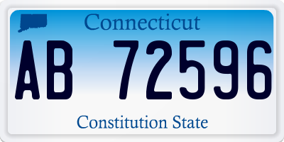 CT license plate AB72596