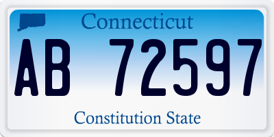 CT license plate AB72597