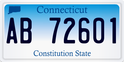 CT license plate AB72601