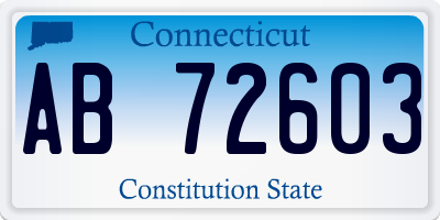 CT license plate AB72603